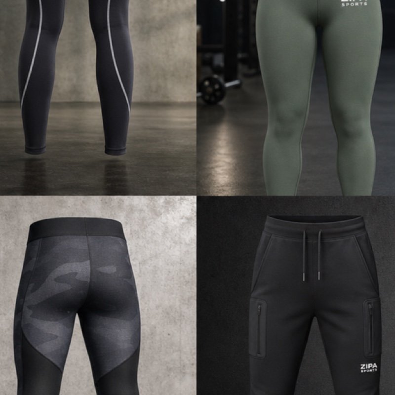 Custom contour seam gym leggings manufactured by ZipaSports