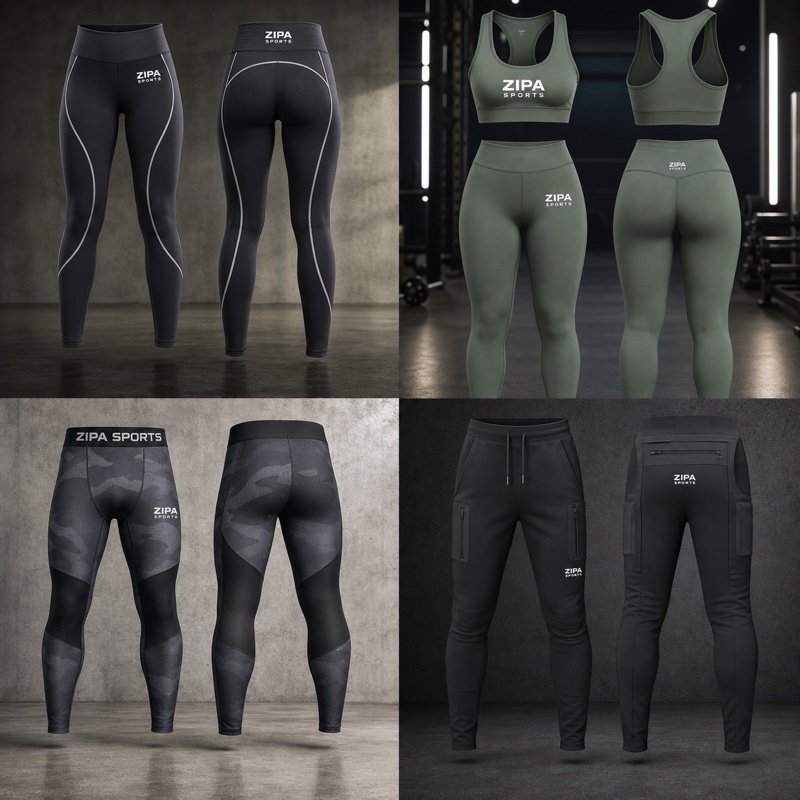 Custom men's compression training tights manufactured by ZipaSports
