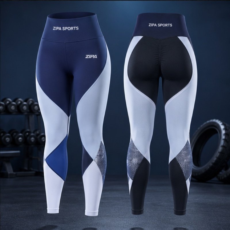 Custom 7/8 length gym training leggings manufactured by ZipaSports
