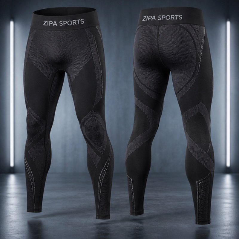 Custom thermal winter running tights manufactured by ZipaSports