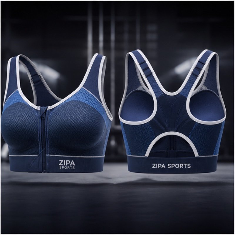 Custom encapsulation running sports bra manufactured by ZipaSports