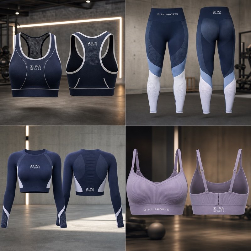 Custom seamless long-sleeve crop top manufactured by ZipaSports