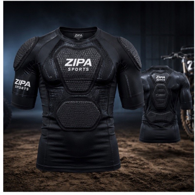 Custom enduro armour carrier shirt manufactured by ZipaSports