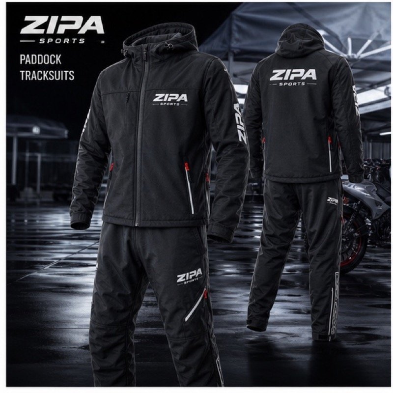 Custom enduro paddock tracksuit manufactured by ZipaSports