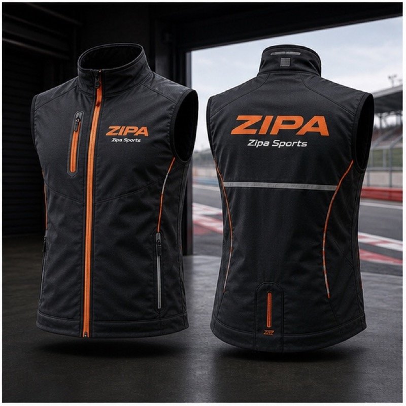 Custom enduro windproof gilet manufactured by ZipaSports
