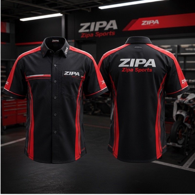 Custom motocross team pit shirt manufactured by ZipaSports