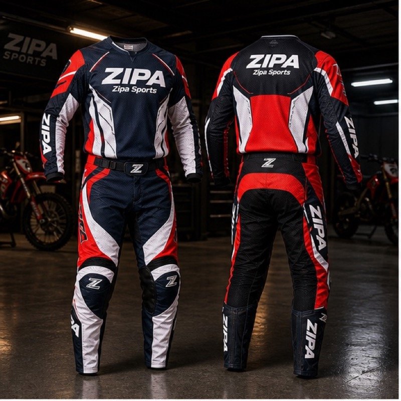 Custom youth motocross jersey and pant kit with sublimated graphics manufactured by ZipaSports