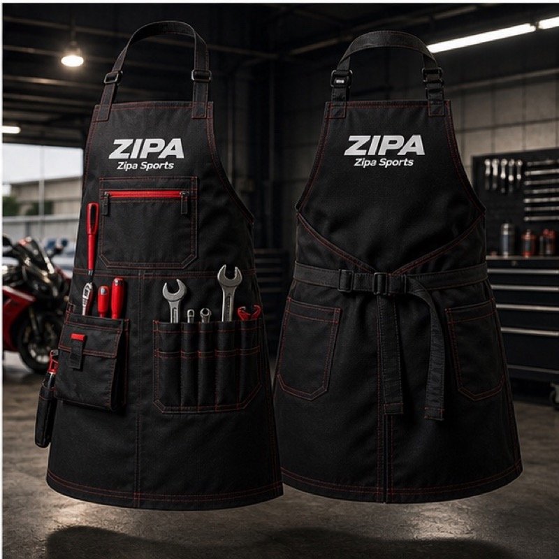 Custom mechanic tool apron manufactured by ZipaSports