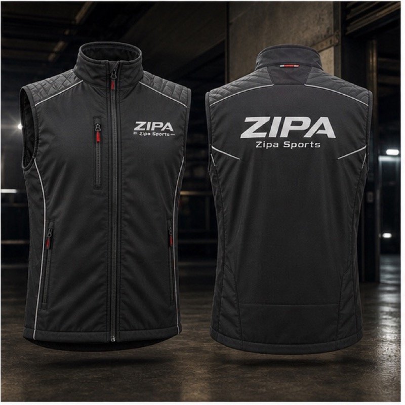 Custom pit crew bodywarmer manufactured by ZipaSports