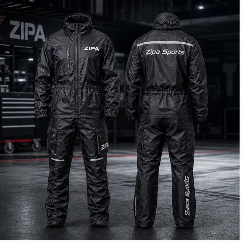 Custom pit crew rain suit manufactured by ZipaSports