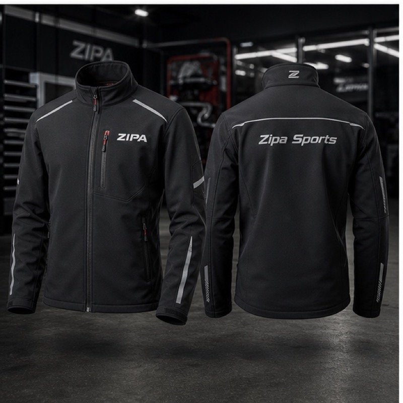 Custom pit crew softshell jacket manufactured by ZipaSports
