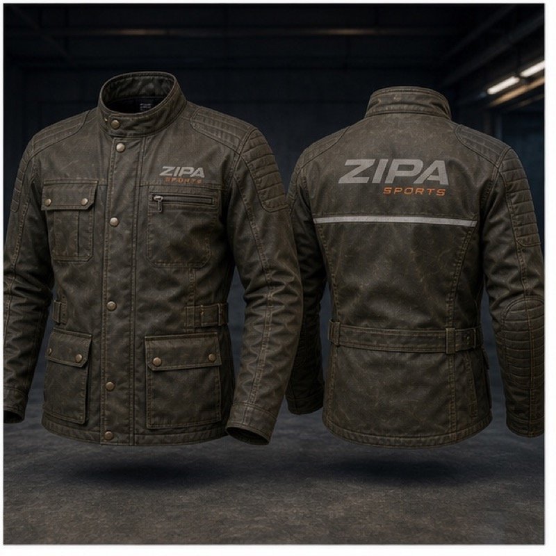 Custom waxed cotton riding jacket manufactured by ZipaSports