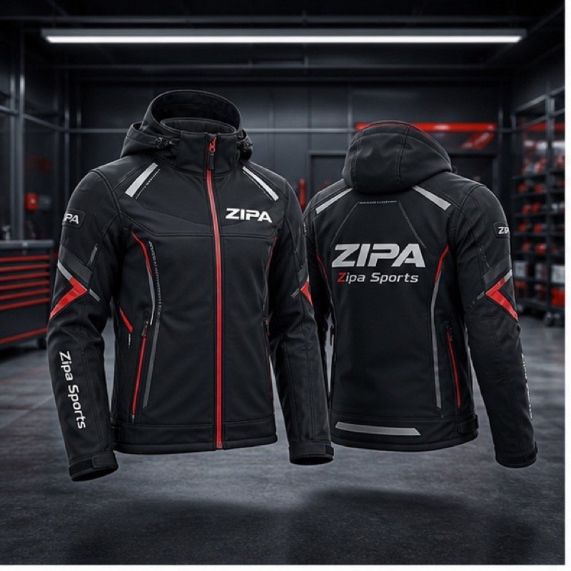 Custom race team softshell jacket manufactured by ZipaSports