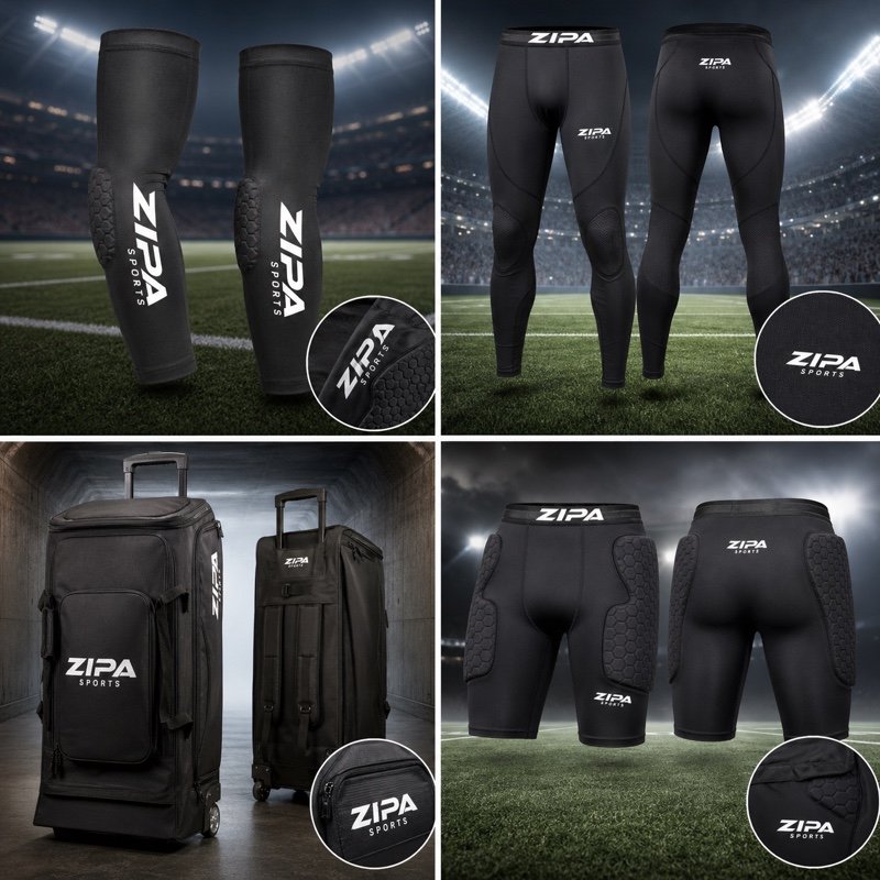 Custom football wheeled equipment bag in 1680D polyester manufactured by ZipaSports