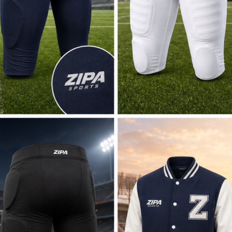 Custom American football practice pants manufactured by ZipaSports