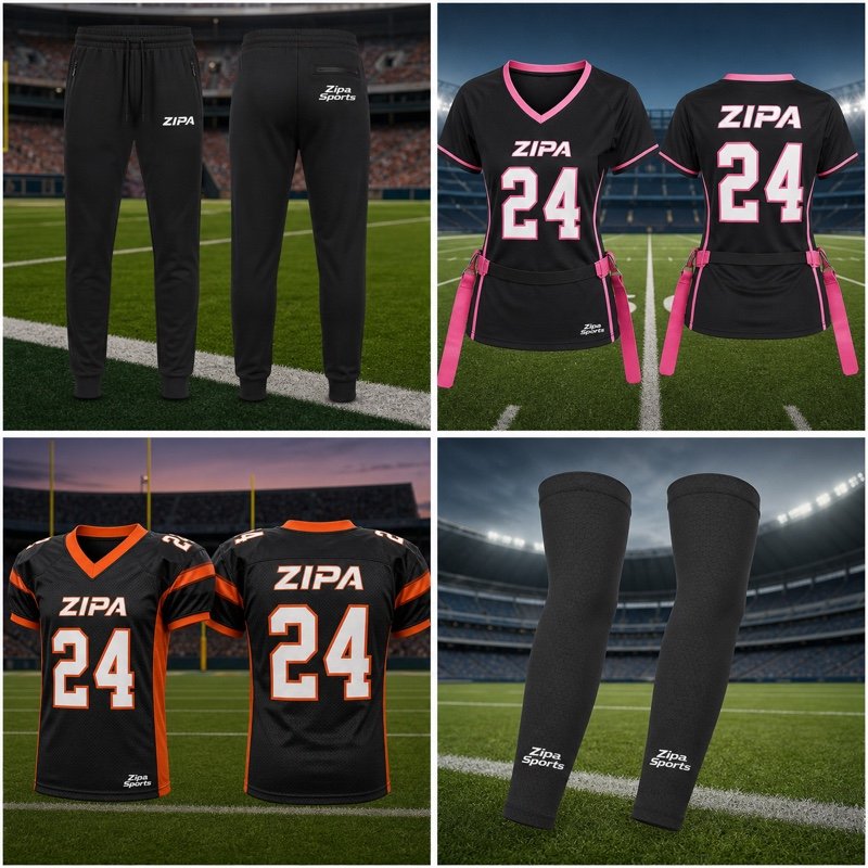 Custom youth American football game jersey manufactured by ZipaSports