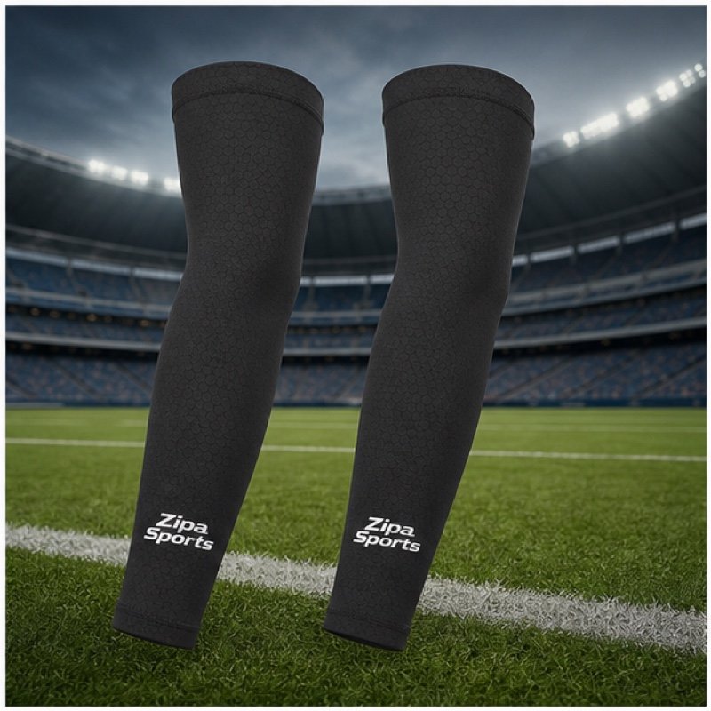 Custom sublimated compression arm sleeves in club colours manufactured by ZipaSports