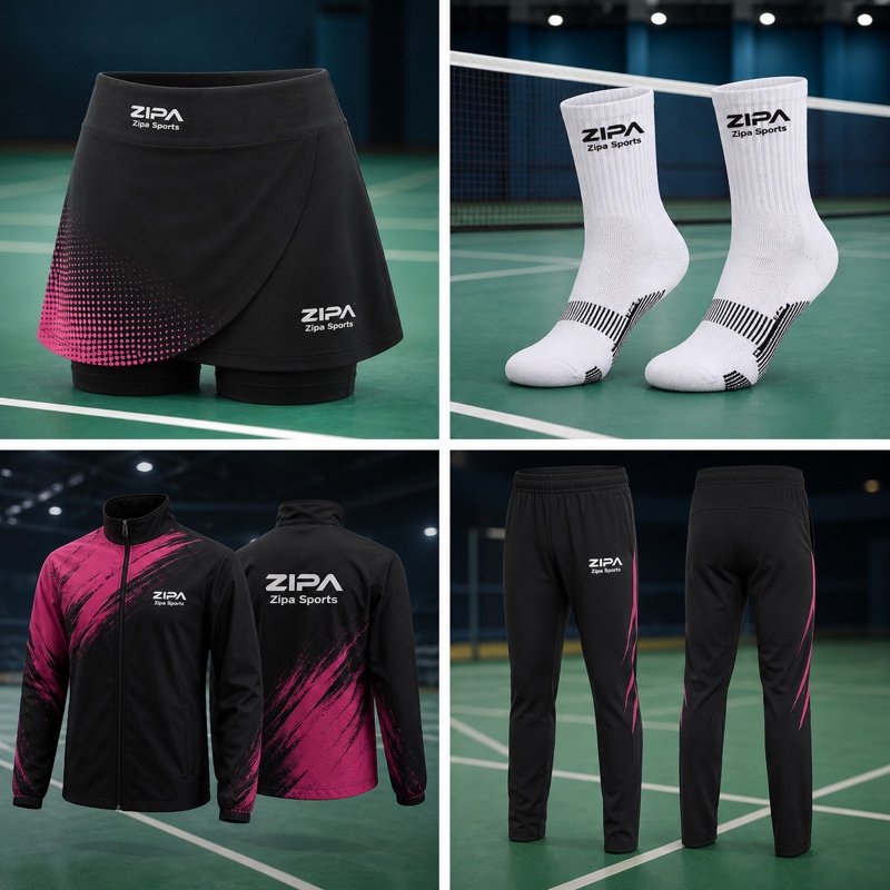 Custom badminton team travel jacket manufactured by ZipaSports