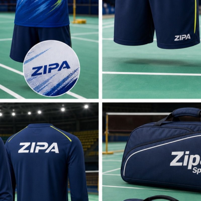 Custom junior badminton kit with matching jersey and short manufactured by ZipaSports