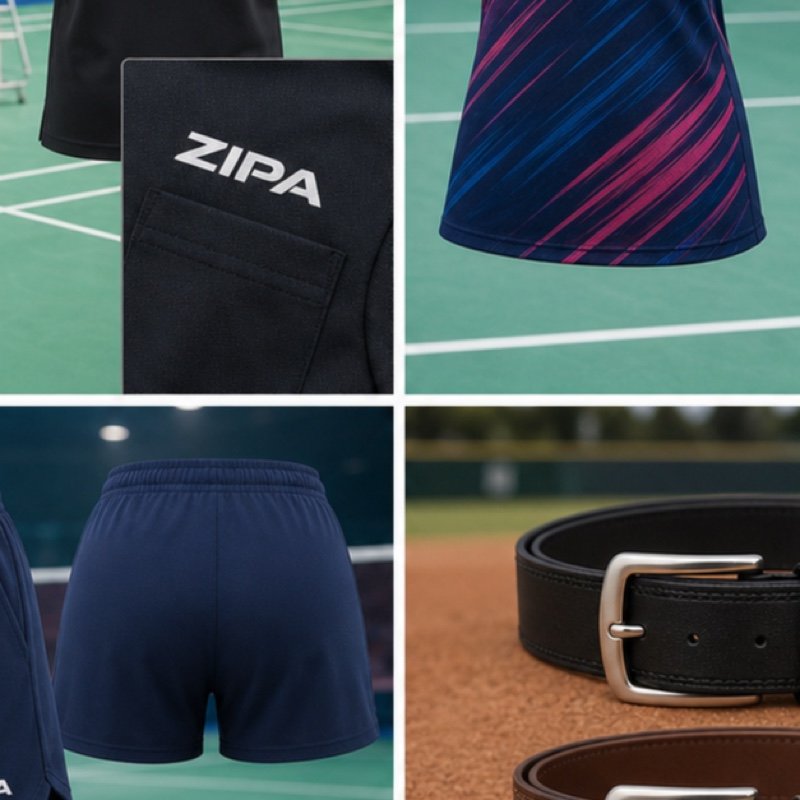 Custom badminton umpire shirt with embroidered official badge manufactured by ZipaSports