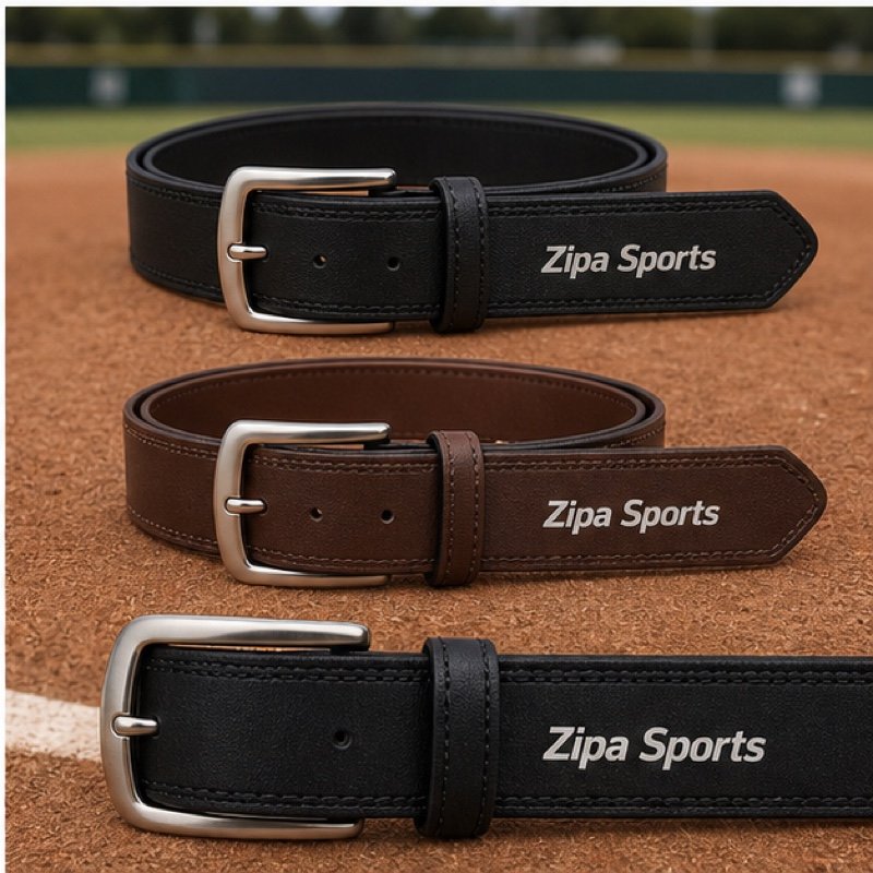 Custom baseball team belt in 38 mm elastic webbing manufactured by ZipaSports