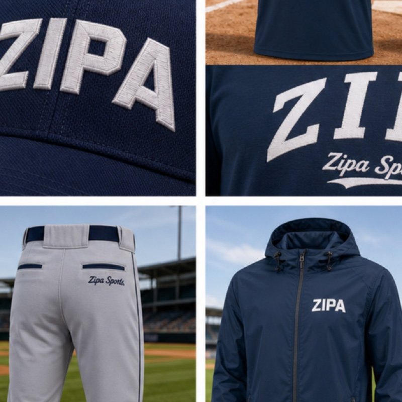 Custom structured baseball cap with raised 3D team embroidery manufactured by ZipaSports