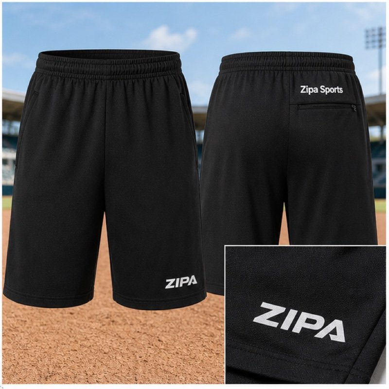 Custom baseball training shorts manufactured by ZipaSports