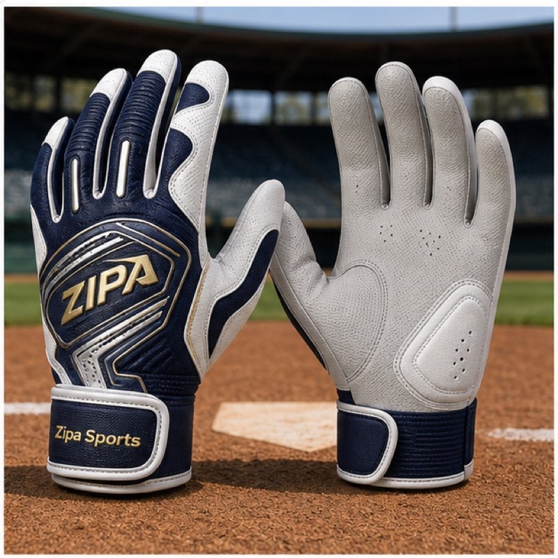 Custom baseball batting gloves with sublimated backhand manufactured by ZipaSports