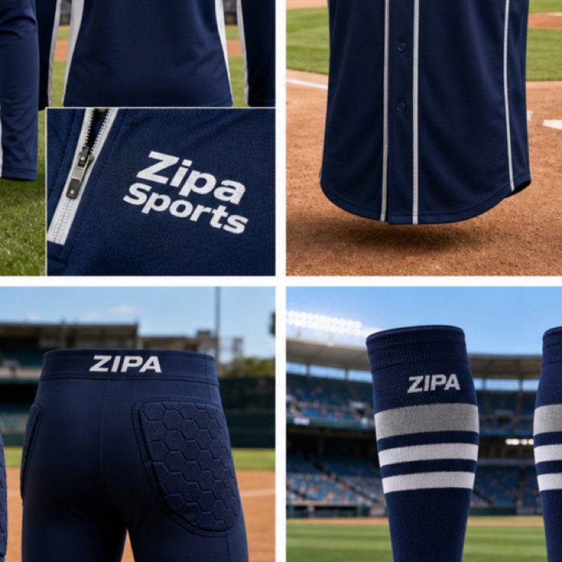 Custom baseball quarter-zip team pullover manufactured by ZipaSports