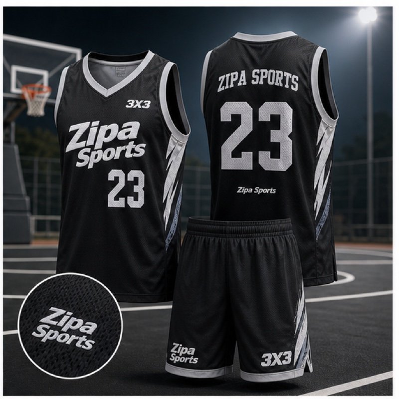 Custom 3x3 basketball uniform set manufactured by ZipaSports
