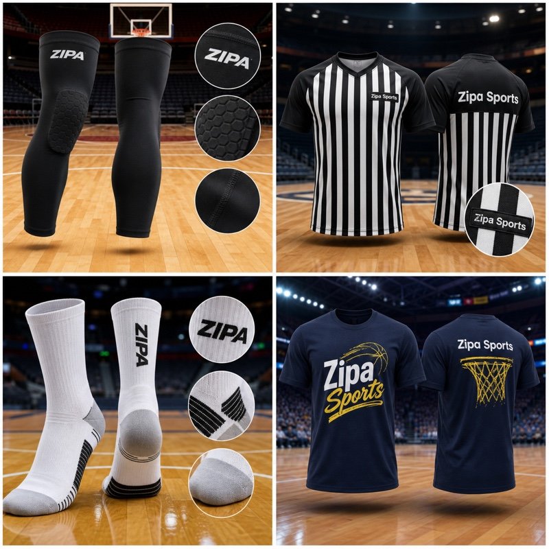 Custom mid-calf basketball socks with knitted team logo manufactured by ZipaSports