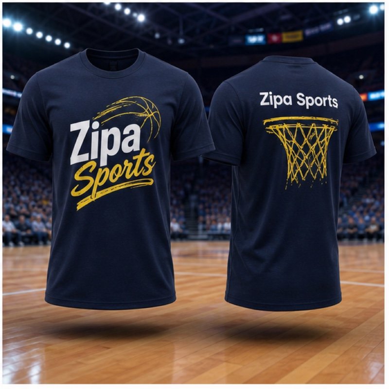 Custom basketball club supporter tee manufactured by ZipaSports