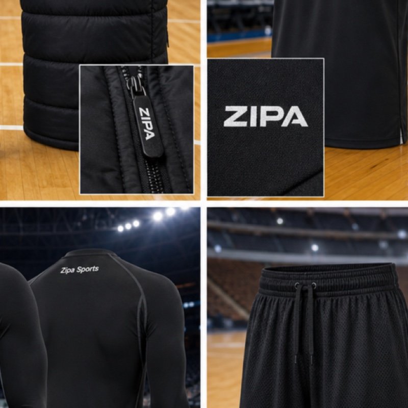 Custom basketball coach bodywarmer gilet manufactured by ZipaSports