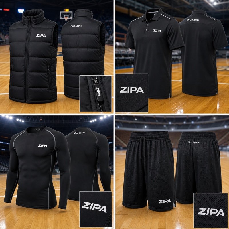 Custom long-sleeve basketball compression base layer manufactured by ZipaSports