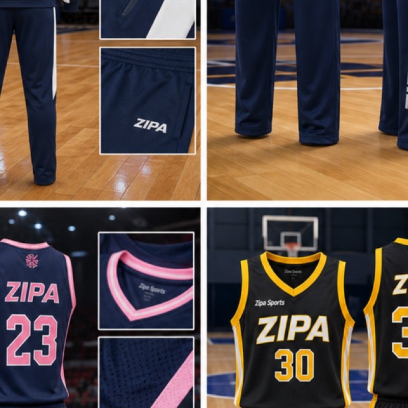 Custom basketball team travel tracksuit manufactured by ZipaSports