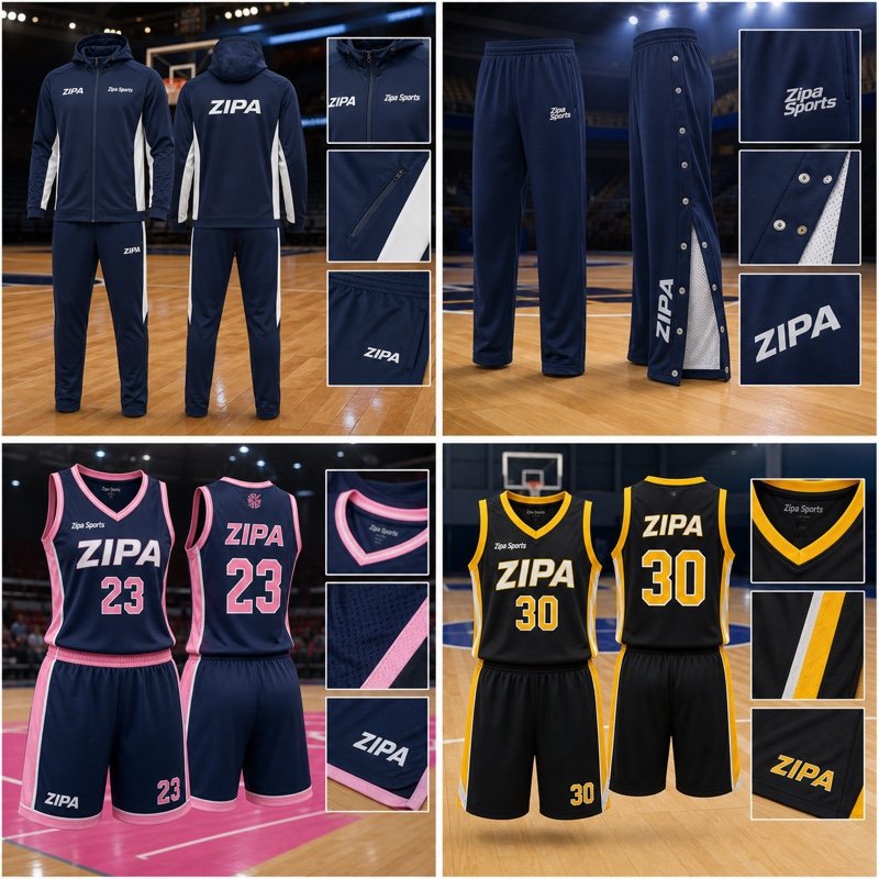 Custom women's basketball uniform jersey and shorts sublimated by ZipaSports