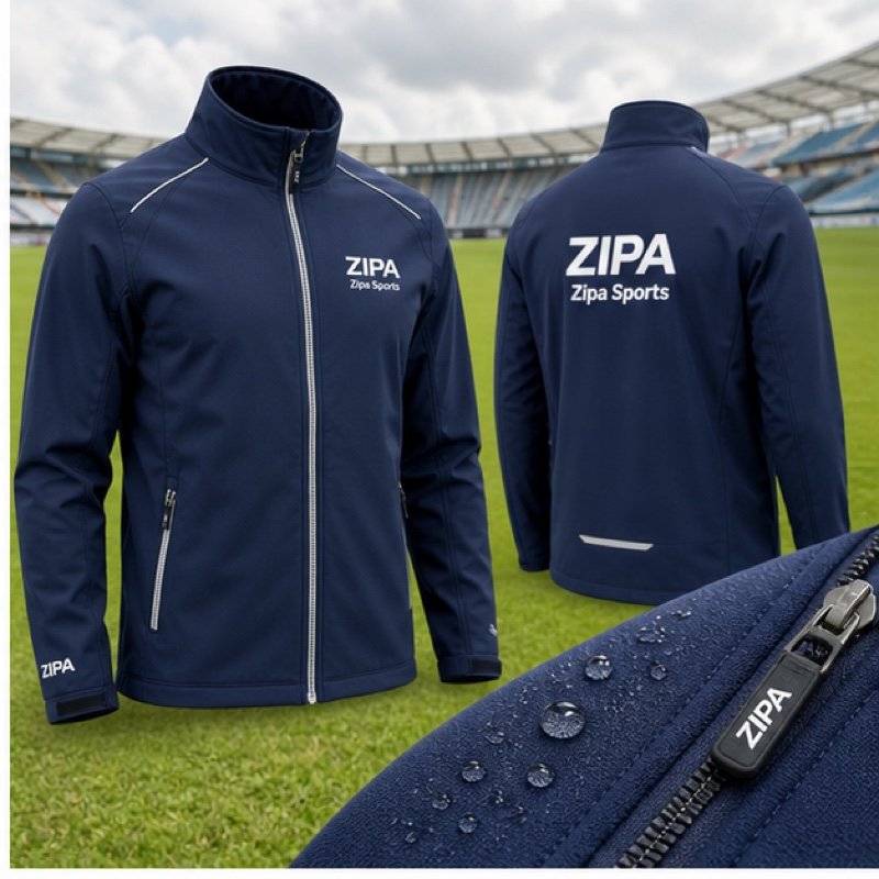 Custom cricket team softshell jacket manufactured by ZipaSports