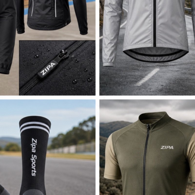 Custom cycling team presentation jacket manufactured by ZipaSports