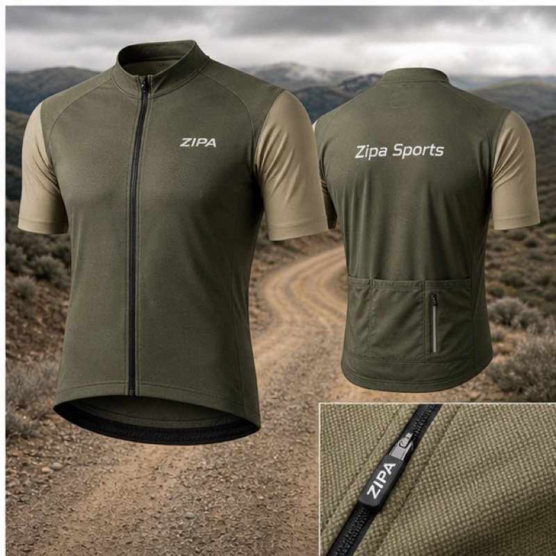 Custom gravel and adventure cycling jersey manufactured by ZipaSports