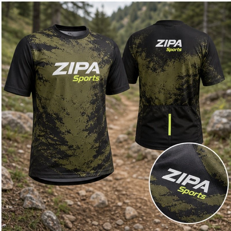 Custom mountain bike trail jersey manufactured by ZipaSports