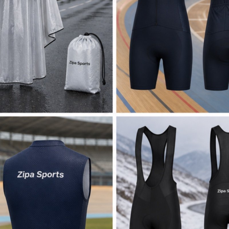Custom packable cycling rain cape with taped seams manufactured by ZipaSports