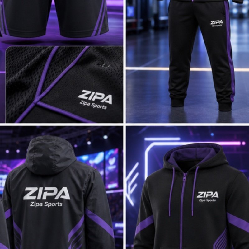 Custom esports team shorts manufactured by ZipaSports