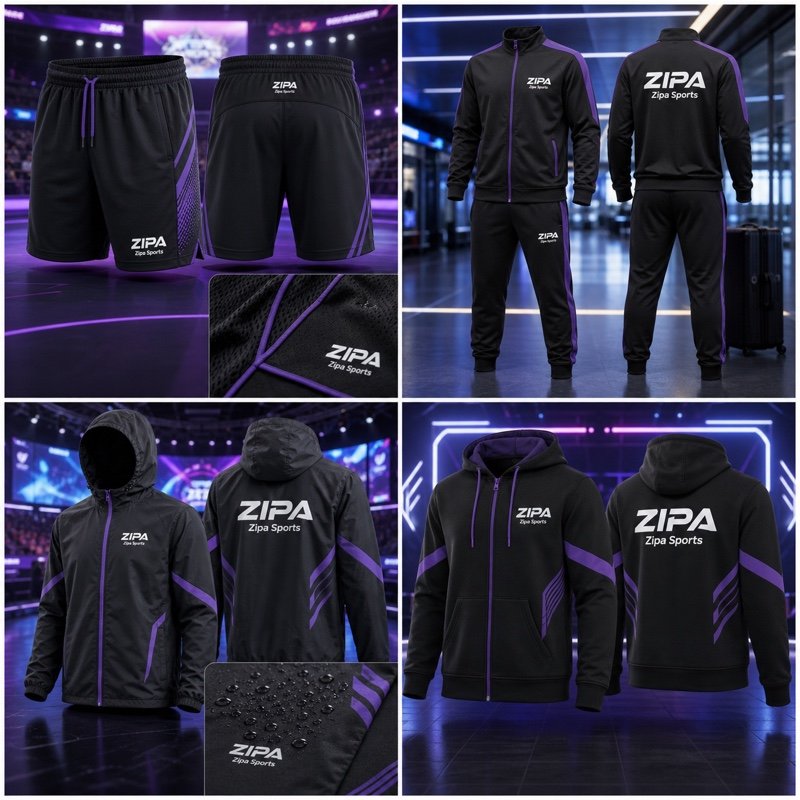 Custom esports windbreaker anorak manufactured by ZipaSports