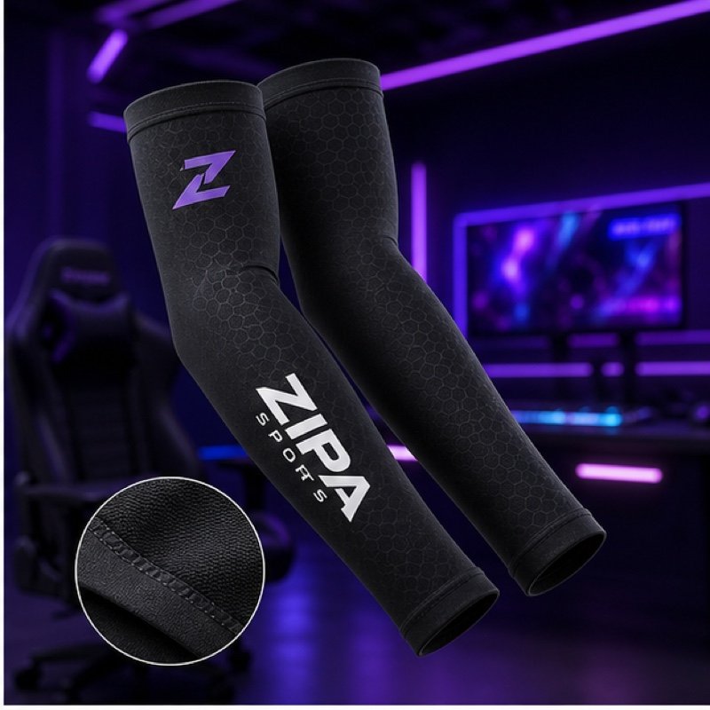 Custom sublimated gaming arm sleeve for esports players manufactured by ZipaSports