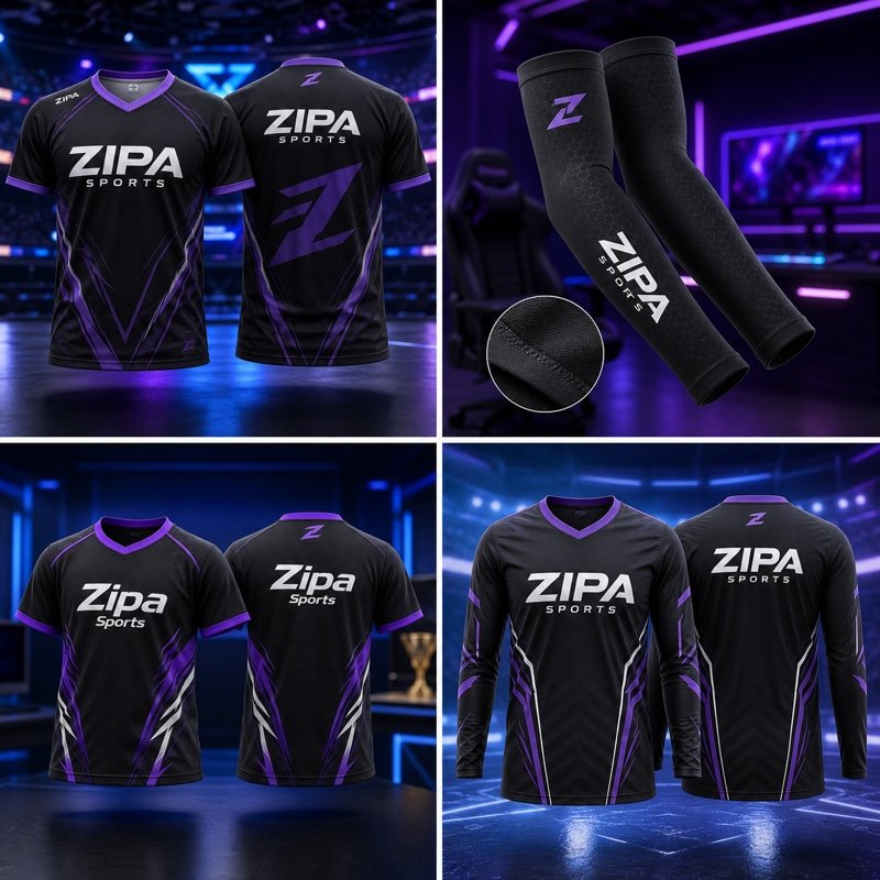Custom junior esports team jersey manufactured by ZipaSports