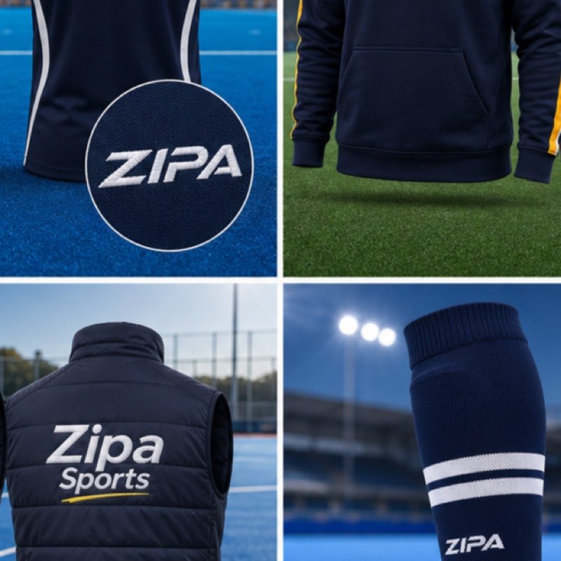 Custom field hockey club polo shirt manufactured by ZipaSports