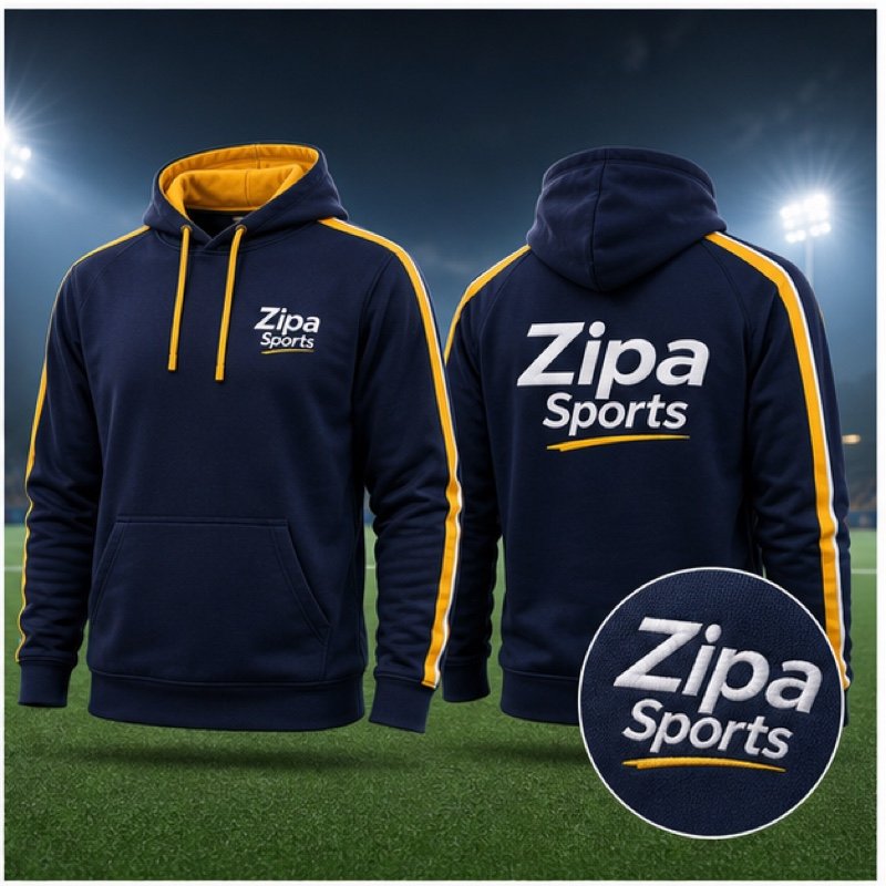 Custom field hockey club supporter hoodie manufactured by ZipaSports