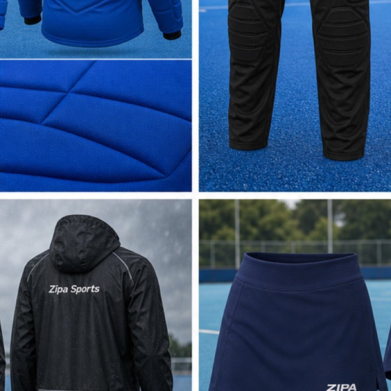 Custom field hockey goalkeeper padded smock with sublimated shell manufactured by ZipaSports