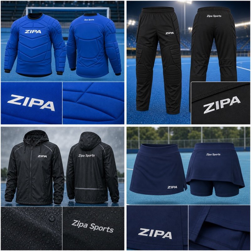 Custom field hockey rain shell jacket manufactured by ZipaSports