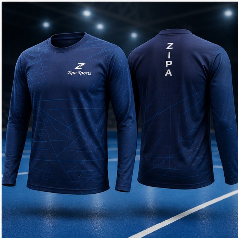 Custom long-sleeve field hockey jersey with sublimated sleeve panels manufactured by ZipaSports